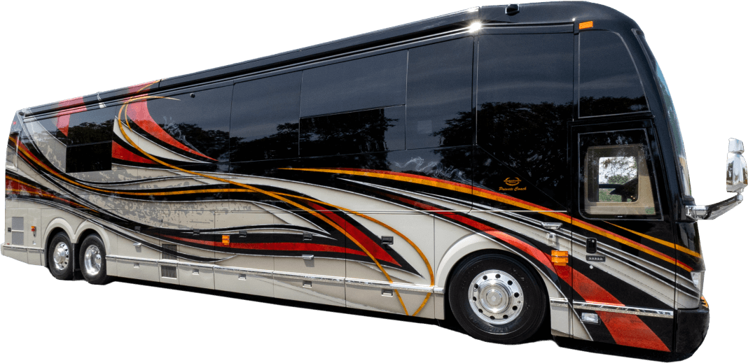 A luxury coach prepared by the service team